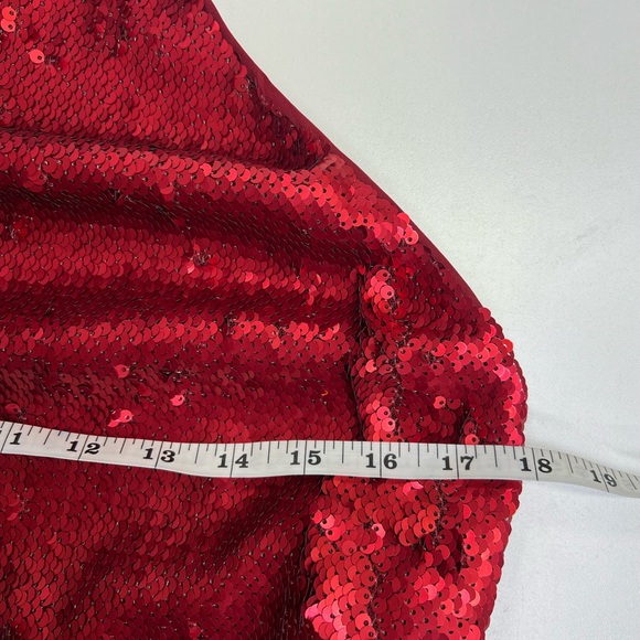 NBD Yours Truly Red Sequin Mini Dress Cocktail Semi-Formal Size Large - Picture 10 of 16
